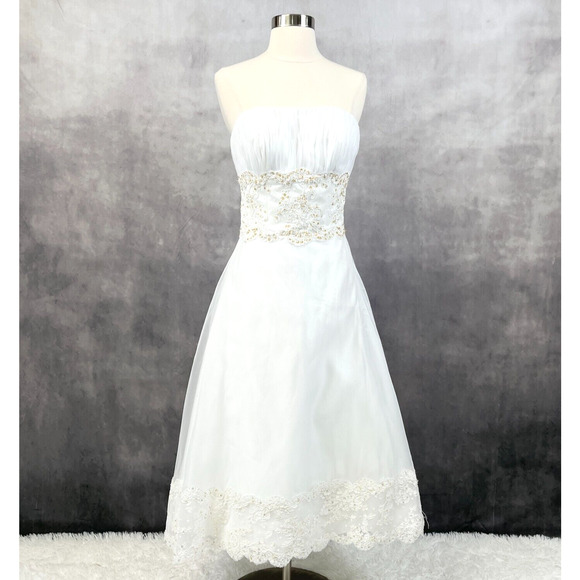 MoriLee by Madeline Gardner Womens Dress Size 4 Bridal Princess Cocktail Wedding - Picture 1 of 12